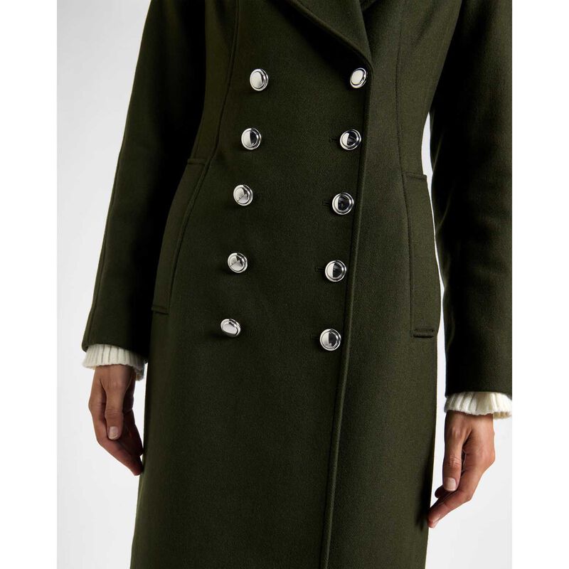 Cue Olive Italian Wool Military Hourglass Coat image number 2